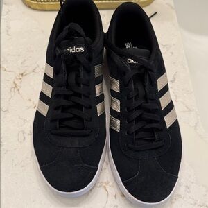 Adidas Black Sneakers with White Stripes